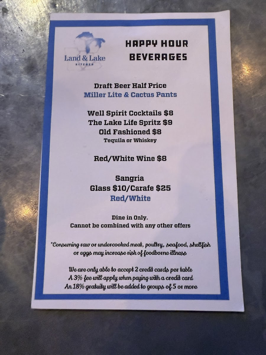 Land & Lake Kitchen Menu - Image 2